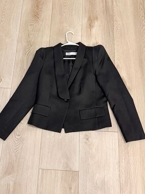 ZARA Black Women's Cropped Shawl Collar Blazer